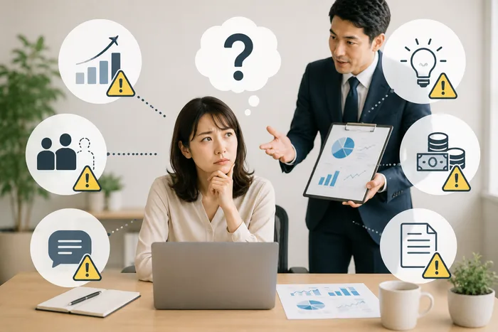 Web担当者代行を選ぶ際のチェックポイントを確認する様子