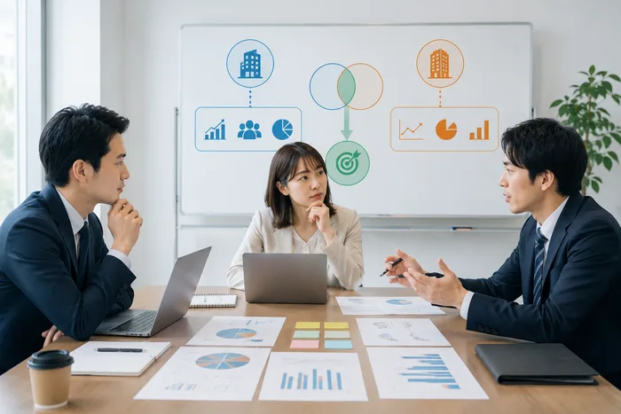 内製化後の成果と代理店時代の数字を比較する様子