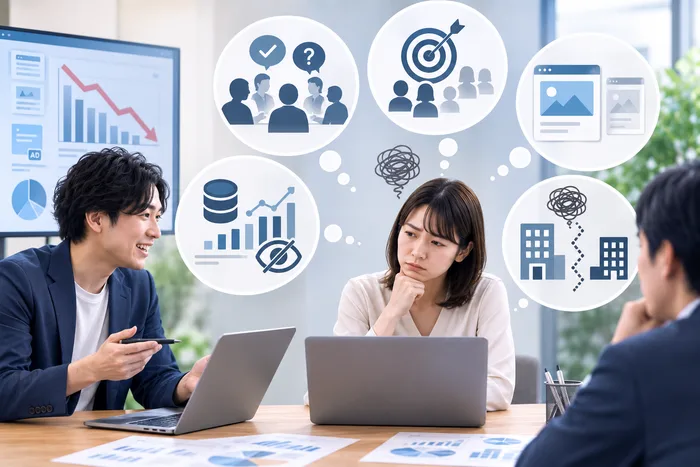 Web担当者代行で失敗するケースを見直す様子