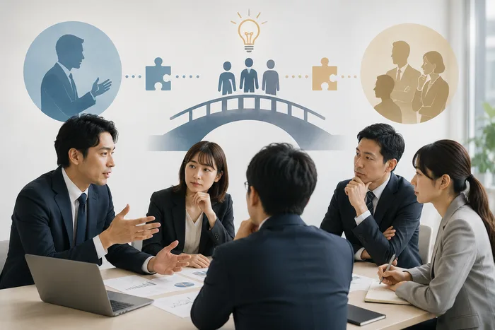 提案内容について社内で検討する様子