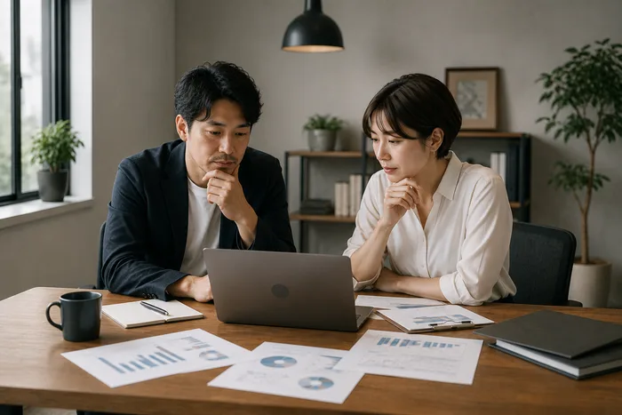 Web担当者代行が自社に向いているか検討する様子